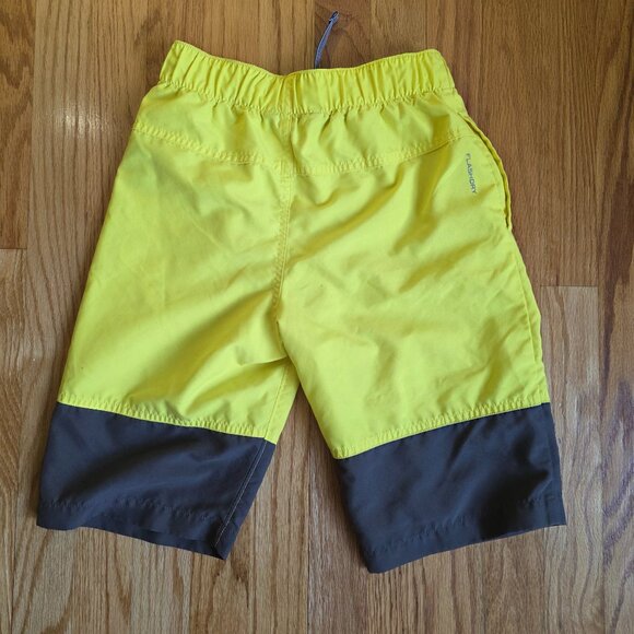 NORTH FACE Boy's Quick Dry Pull on Shorts | Size Medium 10-12 | Yellow Gray - Picture 4 of 5